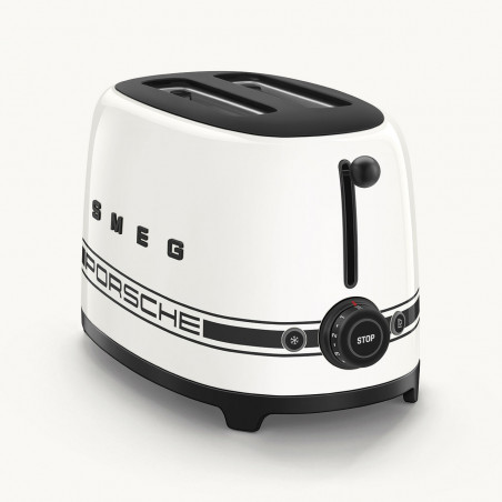Τοστιέρα SMEG 50's Style Porsche TSF01PCWEU, 950 W, 2 φέτες, 6 επίπεδα, Δίσκος για ψίχουλα, Ενσωματωμένο καλώδιο, Ανοξείδωτο ατσάλι, Λευκό