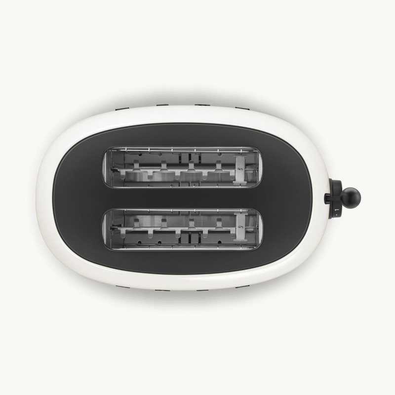 Τοστιέρα SMEG 50's Style Porsche TSF01PCWEU, 950 W, 2 φέτες, 6 επίπεδα, Δίσκος για ψίχουλα, Ενσωματωμένο καλώδιο, Ανοξείδωτο ατσάλι, Λευκό