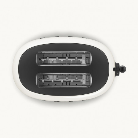 Τοστιέρα SMEG 50's Style Porsche TSF01PCWEU, 950 W, 2 φέτες, 6 επίπεδα, Δίσκος για ψίχουλα, Ενσωματωμένο καλώδιο, Ανοξείδωτο ατσάλι, Λευκό