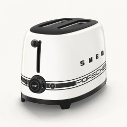 Τοστιέρα SMEG 50's Style Porsche TSF01PCWEU, 950 W, 2 φέτες, 6 επίπεδα, Δίσκος για ψίχουλα, Ενσωματωμένο καλώδιο, Ανοξείδωτο ατσάλι, Λευκό