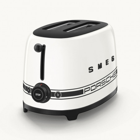 Τοστιέρα SMEG 50's Style Porsche TSF01PCWEU, 950 W, 2 φέτες, 6 επίπεδα, Δίσκος για ψίχουλα, Ενσωματωμένο καλώδιο, Ανοξείδωτο ατσάλι, Λευκό