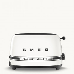 Τοστιέρα SMEG 50's Style Porsche TSF01PCWEU, 950 W, 2 φέτες, 6 επίπεδα, Δίσκος για ψίχουλα, Ενσωματωμένο καλώδιο, Ανοξείδωτο ατσάλι, Λευκό