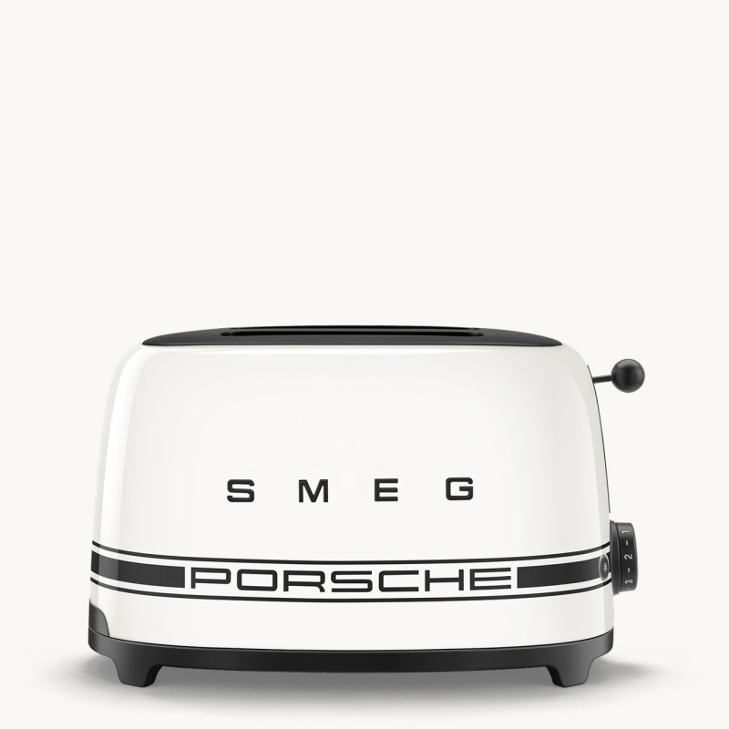 Τοστιέρα SMEG 50's Style Porsche TSF01PCWEU, 950 W, 2 φέτες, 6 επίπεδα, Δίσκος για ψίχουλα, Ενσωματωμένο καλώδιο, Ανοξείδωτο ατσάλι, Λευκό