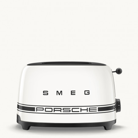 Τοστιέρα SMEG 50's Style Porsche TSF01PCWEU, 950 W, 2 φέτες, 6 επίπεδα, Δίσκος για ψίχουλα, Ενσωματωμένο καλώδιο, Ανοξείδωτο ατσάλι, Λευκό