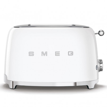 Τοστιέρα SMEG 50's Style TSF01WHEU, 950 W, 2 φέτες, 6 επίπεδα, Δίσκος για ψίχουλα, Ενσωματωμένο καλώδιο, Ανοξείδωτο ατσάλι, Λευκό