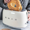 Τοστιέρα SMEG 50's Style TSF01WHEU, 950 W, 2 φέτες, 6 επίπεδα, Δίσκος για ψίχουλα, Ενσωματωμένο καλώδιο, Ανοξείδωτο ατσάλι, Λευκό