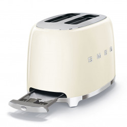 Τοστιέρα SMEG 50's Style TSF01CREU, 950 W, 2 φέτες, 6 επίπεδα, Δοχείο για ψίχουλα, Ενσωματωμένο καλώδιο, Ανοξείδωτο ατσάλι, Κρεμ