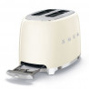 Τοστιέρα SMEG 50's Style TSF01CREU, 950 W, 2 φέτες, 6 επίπεδα, Δοχείο για ψίχουλα, Ενσωματωμένο καλώδιο, Ανοξείδωτο ατσάλι, Κρεμ