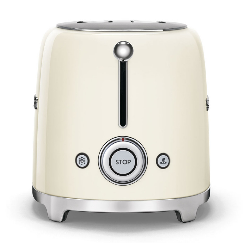 Τοστιέρα SMEG 50's Style TSF01CREU, 950 W, 2 φέτες, 6 επίπεδα, Δοχείο για ψίχουλα, Ενσωματωμένο καλώδιο, Ανοξείδωτο ατσάλι, Κρεμ