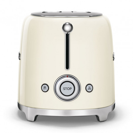 Τοστιέρα SMEG 50's Style TSF01CREU, 950 W, 2 φέτες, 6 επίπεδα, Δοχείο για ψίχουλα, Ενσωματωμένο καλώδιο, Ανοξείδωτο ατσάλι, Κρεμ