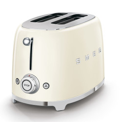 Τοστιέρα SMEG 50's Style TSF01CREU, 950 W, 2 φέτες, 6 επίπεδα, Δοχείο για ψίχουλα, Ενσωματωμένο καλώδιο, Ανοξείδωτο ατσάλι, Κρεμ