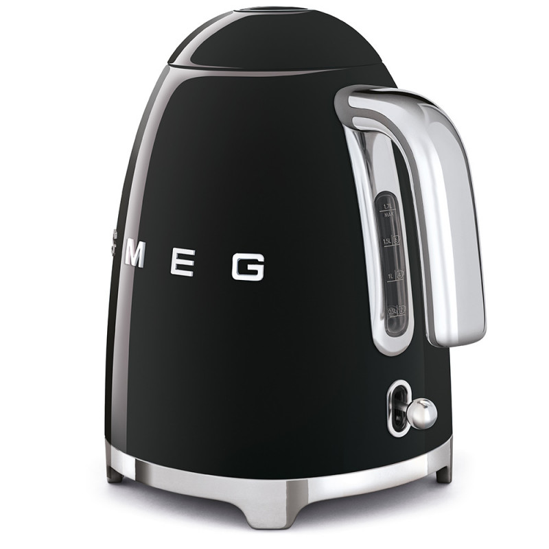 Ηλεκτρική κανάτα SMEG KLF03BLEU, 2400 W, 1,7 λ, βάση 360°, γυαλιστερό φινίρισμα, μαύρο