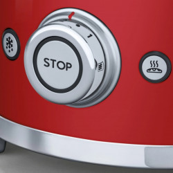 Τοστιέρα SMEG 50's Style TSF01RDEU, 950 W, 2 φέτες, 6 επίπεδα, Δίσκος για ψίχουλα, Ενσωματωμένο καλώδιο, Ανοξείδωτο ατσάλι, Κόκκινο