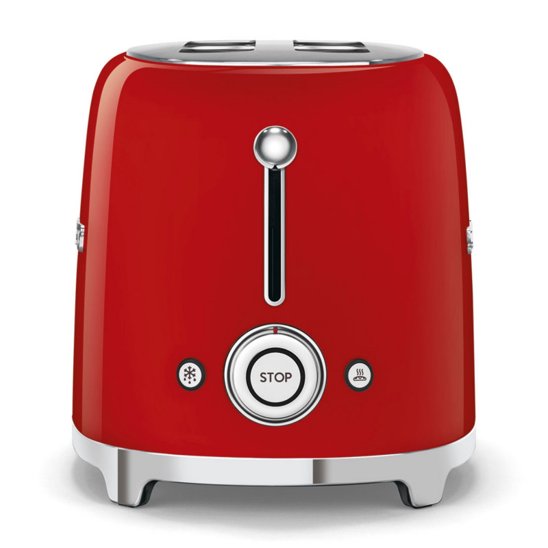 Τοστιέρα SMEG 50's Style TSF01RDEU, 950 W, 2 φέτες, 6 επίπεδα, Δίσκος για ψίχουλα, Ενσωματωμένο καλώδιο, Ανοξείδωτο ατσάλι, Κόκκινο