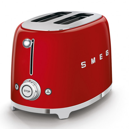 Τοστιέρα SMEG 50's Style TSF01RDEU, 950 W, 2 φέτες, 6 επίπεδα, Δίσκος για ψίχουλα, Ενσωματωμένο καλώδιο, Ανοξείδωτο ατσάλι, Κόκκινο