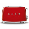Τοστιέρα SMEG 50's Style TSF01RDEU, 950 W, 2 φέτες, 6 επίπεδα, Δίσκος για ψίχουλα, Ενσωματωμένο καλώδιο, Ανοξείδωτο ατσάλι, Κόκκινο