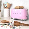 Τοστιέρα SMEG 50's Style TSF01PKEU, 950 W, 2 φέτες, 6 επίπεδα, Δίσκος για ψίχουλα, Ενσωματωμένο καλώδιο, Ανοξείδωτο ατσάλι, Ροζ
