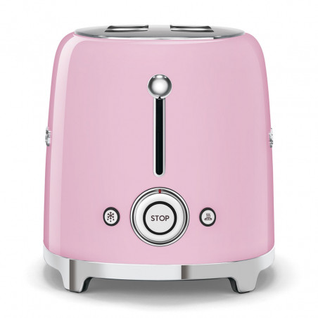 Τοστιέρα SMEG 50's Style TSF01PKEU, 950 W, 2 φέτες, 6 επίπεδα, Δίσκος για ψίχουλα, Ενσωματωμένο καλώδιο, Ανοξείδωτο ατσάλι, Ροζ