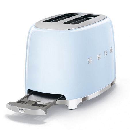 Τοστιέρα SMEG 50's Style TSF01PBEU, 950 W, 2 φέτες, 6 επίπεδα, Δίσκος για ψίχουλα, Ενσωματωμένο καλώδιο, Ανοξείδωτο ατσάλι, Μπλε