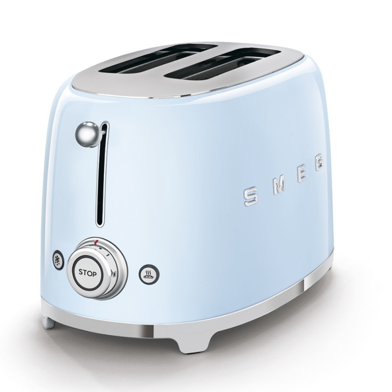 Τοστιέρα SMEG 50's Style TSF01PBEU, 950 W, 2 φέτες, 6 επίπεδα, Δίσκος για ψίχουλα, Ενσωματωμένο καλώδιο, Ανοξείδωτο ατσάλι, Μπλε