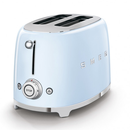 Τοστιέρα SMEG 50's Style TSF01PBEU, 950 W, 2 φέτες, 6 επίπεδα, Δίσκος για ψίχουλα, Ενσωματωμένο καλώδιο, Ανοξείδωτο ατσάλι, Μπλε