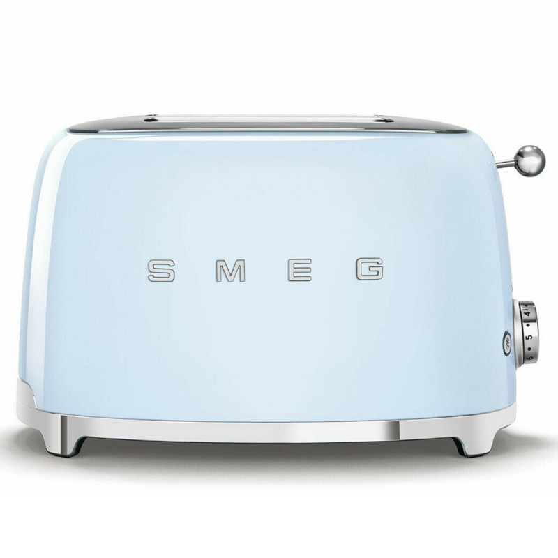 Τοστιέρα SMEG 50's Style TSF01PBEU, 950 W, 2 φέτες, 6 επίπεδα, Δίσκος για ψίχουλα, Ενσωματωμένο καλώδιο, Ανοξείδωτο ατσάλι, Μπλε