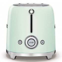 Τοστιέρα SMEG 50's Style TSF01PGEU, 950 W, 2 φέτες, 6 επίπεδα, Δίσκος για ψίχουλα, Ενσωματωμένο καλώδιο, Ανοξείδωτο ατσάλι, Πράσινο