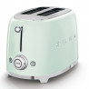 Τοστιέρα SMEG 50's Style TSF01PGEU, 950 W, 2 φέτες, 6 επίπεδα, Δίσκος για ψίχουλα, Ενσωματωμένο καλώδιο, Ανοξείδωτο ατσάλι, Πράσινο