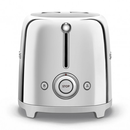 Τοστιέρα SMEG 50's Style TSF01SSEU, 950 W, 2 φέτες, 6 επίπεδα, Δίσκος για ψίχουλα, Ενσωματωμένο καλώδιο, Ανοξείδωτο ατσάλι, Ασημί