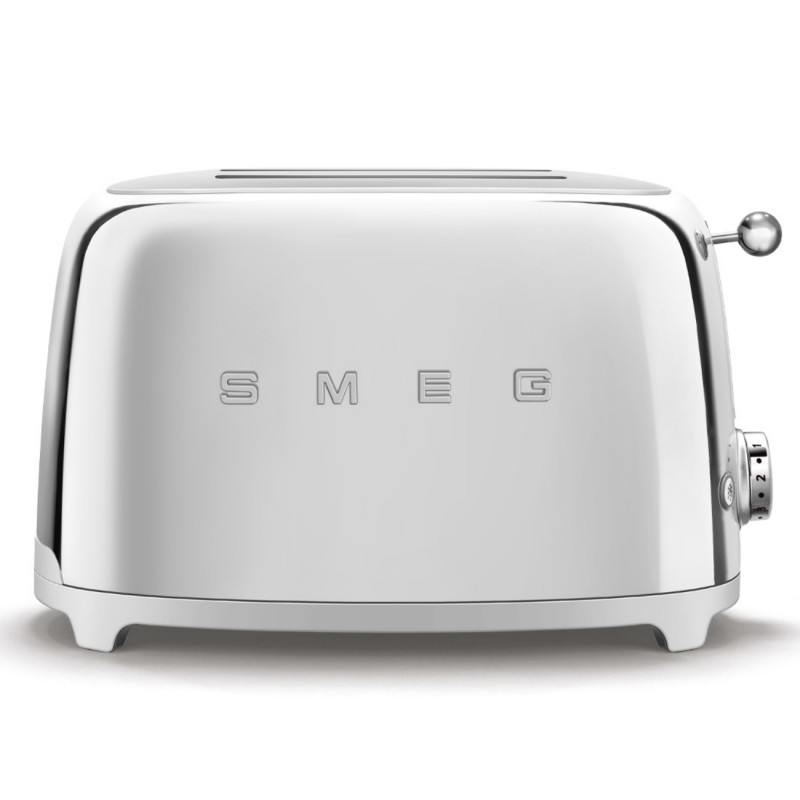 Τοστιέρα SMEG 50's Style TSF01SSEU, 950 W, 2 φέτες, 6 επίπεδα, Δίσκος για ψίχουλα, Ενσωματωμένο καλώδιο, Ανοξείδωτο ατσάλι, Ασημί