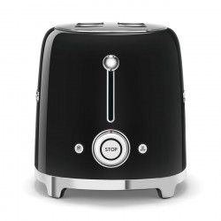Τοστιέρα SMEG 50's Style TSF01BLEU, 950 W, 2 φέτες, 6 επίπεδα, Δίσκος για ψίχουλα, Ενσωματωμένο καλώδιο, Ανοξείδωτο ατσάλι, Μαύρο