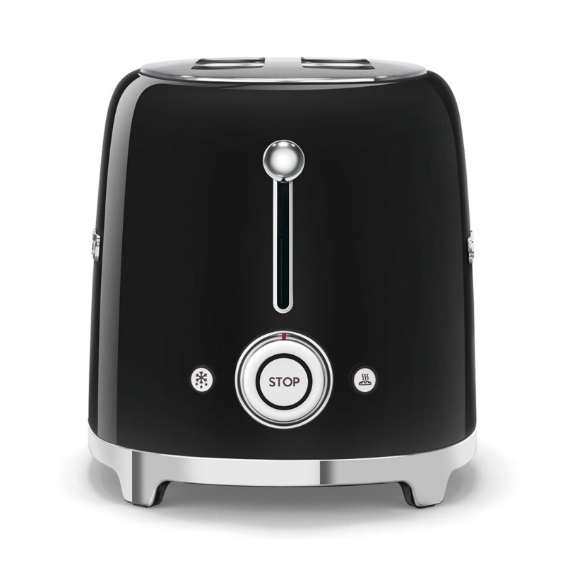 Τοστιέρα SMEG 50's Style TSF01BLEU, 950 W, 2 φέτες, 6 επίπεδα, Δίσκος για ψίχουλα, Ενσωματωμένο καλώδιο, Ανοξείδωτο ατσάλι, Μαύρο