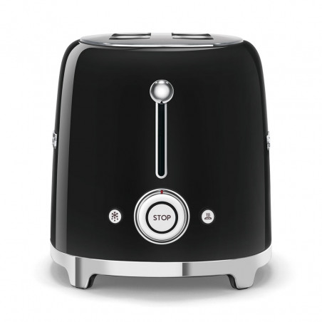 Τοστιέρα SMEG 50's Style TSF01BLEU, 950 W, 2 φέτες, 6 επίπεδα, Δίσκος για ψίχουλα, Ενσωματωμένο καλώδιο, Ανοξείδωτο ατσάλι, Μαύρο
