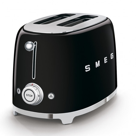 Τοστιέρα SMEG 50's Style TSF01BLEU, 950 W, 2 φέτες, 6 επίπεδα, Δίσκος για ψίχουλα, Ενσωματωμένο καλώδιο, Ανοξείδωτο ατσάλι, Μαύρο