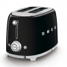 Τοστιέρα SMEG 50's Style TSF01BLEU, 950 W, 2 φέτες, 6 επίπεδα, Δίσκος για ψίχουλα, Ενσωματωμένο καλώδιο, Ανοξείδωτο ατσάλι, Μαύρο