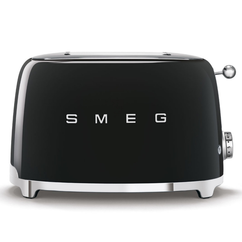 Τοστιέρα SMEG 50's Style TSF01BLEU, 950 W, 2 φέτες, 6 επίπεδα, Δίσκος για ψίχουλα, Ενσωματωμένο καλώδιο, Ανοξείδωτο ατσάλι, Μαύρο