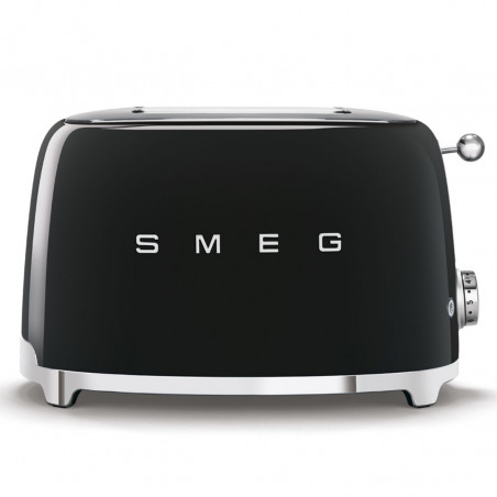 Τοστιέρα SMEG 50's Style TSF01BLEU, 950 W, 2 φέτες, 6 επίπεδα, Δίσκος για ψίχουλα, Ενσωματωμένο καλώδιο, Ανοξείδωτο ατσάλι, Μαύρο