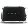 Τοστιέρα SMEG 50's Style TSF01BLEU, 950 W, 2 φέτες, 6 επίπεδα, Δίσκος για ψίχουλα, Ενσωματωμένο καλώδιο, Ανοξείδωτο ατσάλι, Μαύρο