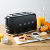 Τοστιέρα SMEG 50's Style TSF01BLEU, 950 W, 2 φέτες, 6 επίπεδα, Δίσκος για ψίχουλα, Ενσωματωμένο καλώδιο, Ανοξείδωτο ατσάλι, Μαύρο