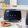Τοστιέρα SMEG 50's Style TSF01NBEU, 950 W, 2 φέτες, 6 επίπεδα, Δίσκος για ψίχουλα, Ενσωματωμένο καλώδιο, Ανοξείδωτο ατσάλι, Σκούρο μπλε