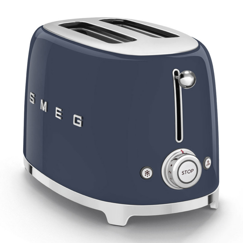 Τοστιέρα SMEG 50's Style TSF01NBEU, 950 W, 2 φέτες, 6 επίπεδα, Δίσκος για ψίχουλα, Ενσωματωμένο καλώδιο, Ανοξείδωτο ατσάλι, Σκούρο μπλε