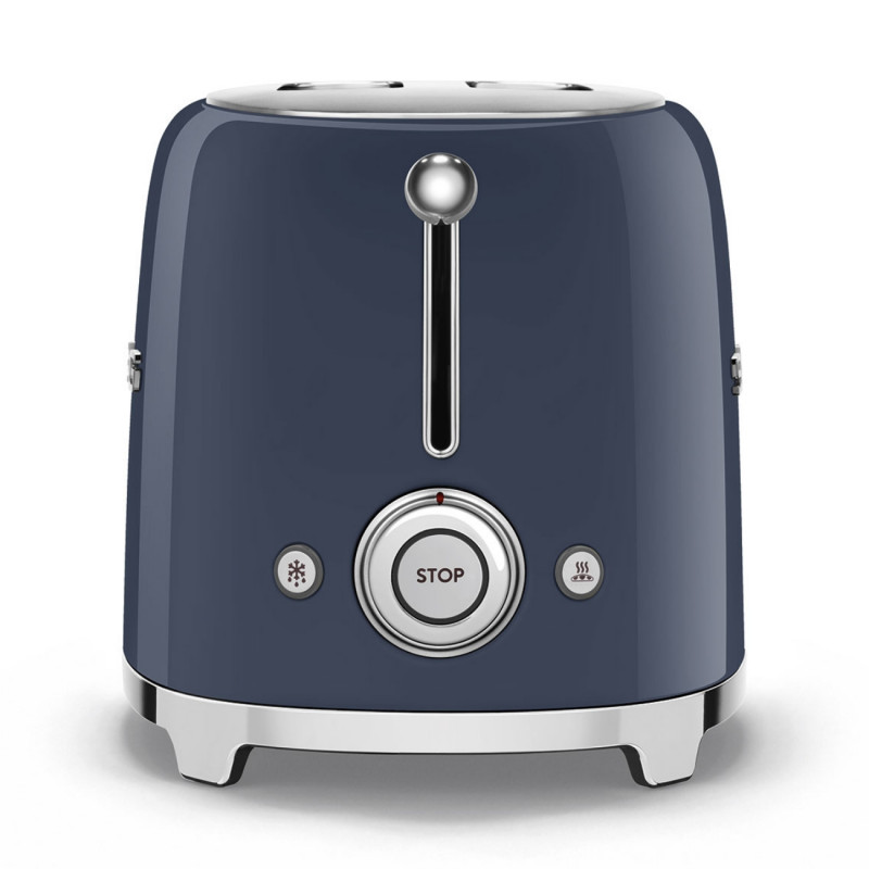 Τοστιέρα SMEG 50's Style TSF01NBEU, 950 W, 2 φέτες, 6 επίπεδα, Δίσκος για ψίχουλα, Ενσωματωμένο καλώδιο, Ανοξείδωτο ατσάλι, Σκούρο μπλε