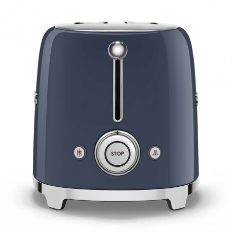 Τοστιέρα SMEG 50's Style TSF01NBEU, 950 W, 2 φέτες, 6 επίπεδα, Δίσκος για ψίχουλα, Ενσωματωμένο καλώδιο, Ανοξείδωτο ατσάλι, Σκούρο μπλε