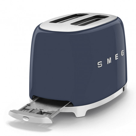 Τοστιέρα SMEG 50's Style TSF01NBEU, 950 W, 2 φέτες, 6 επίπεδα, Δίσκος για ψίχουλα, Ενσωματωμένο καλώδιο, Ανοξείδωτο ατσάλι, Σκούρο μπλε