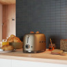 Τοστιέρα SMEG 50's Style TSF01CHMEU, 950 W, 2 φέτες, 6 επίπεδα, Δίσκος για ψίχουλα, Ενσωματωμένο καλώδιο, Ανοξείδωτο ατσάλι, Χρώμα σαμπάνιας