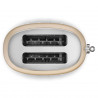Τοστιέρα SMEG 50's Style TSF01CHMEU, 950 W, 2 φέτες, 6 επίπεδα, Δίσκος για ψίχουλα, Ενσωματωμένο καλώδιο, Ανοξείδωτο ατσάλι, Χρώμα σαμπάνιας