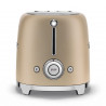Τοστιέρα SMEG 50's Style TSF01CHMEU, 950 W, 2 φέτες, 6 επίπεδα, Δίσκος για ψίχουλα, Ενσωματωμένο καλώδιο, Ανοξείδωτο ατσάλι, Χρώμα σαμπάνιας