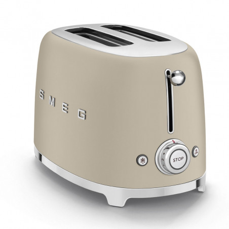 Τοστιέρα SMEG 50's Style TSF01MLMEU, 950 W, 2 φέτες, 6 επίπεδα, Δίσκος για ψίχουλα, Ενσωματωμένο καλώδιο, Ανοξείδωτο ατσάλι, Μπεζ