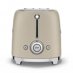 Τοστιέρα SMEG 50's Style TSF01MLMEU, 950 W, 2 φέτες, 6 επίπεδα, Δίσκος για ψίχουλα, Ενσωματωμένο καλώδιο, Ανοξείδωτο ατσάλι, Μπεζ