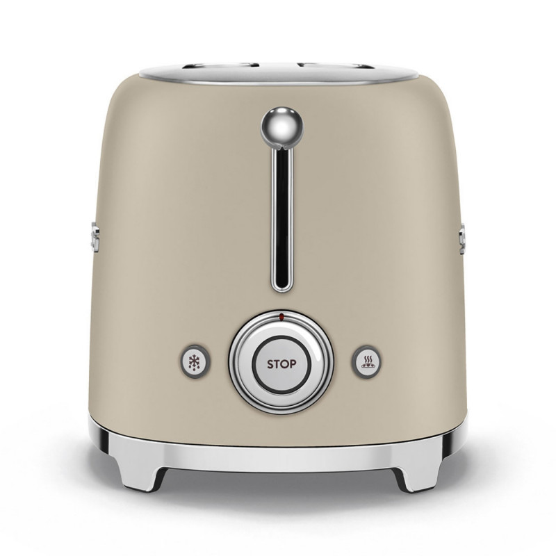 Τοστιέρα SMEG 50's Style TSF01MLMEU, 950 W, 2 φέτες, 6 επίπεδα, Δίσκος για ψίχουλα, Ενσωματωμένο καλώδιο, Ανοξείδωτο ατσάλι, Μπεζ